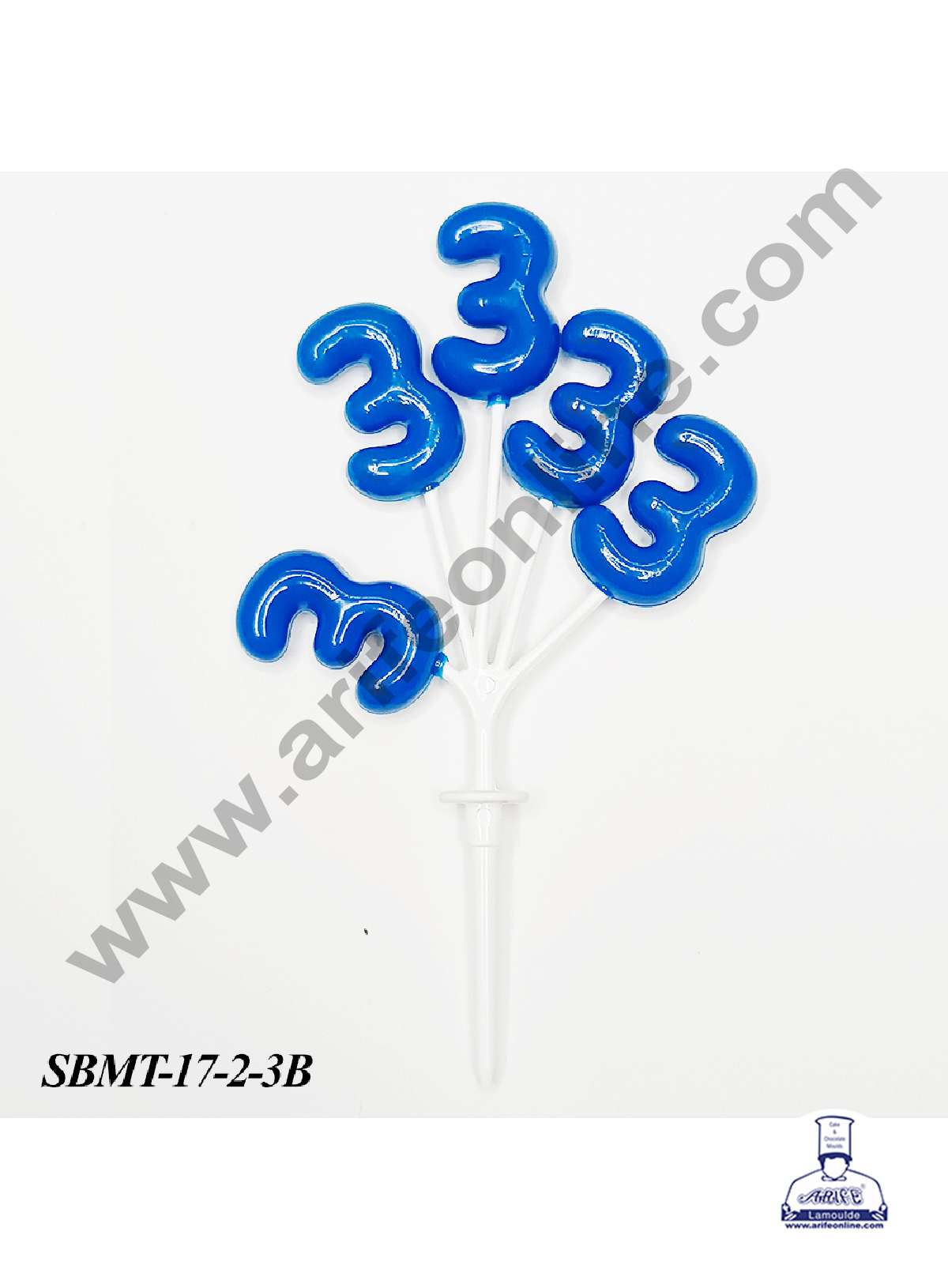 CAKE DECORβ’ 3 Number Plastic Bunch Cake Topper - 1 Bunch