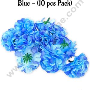 CAKE DECOR™ Small Marigold Artificial Flower For Cake Decoration – Blue ( 10 pcs Pack )