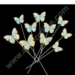 CAKE DECOR™  Imported Blue Butterfly With Stick Paper Topper for Cake & Cupcake Decoration (SBMT-PT-IMP-017)