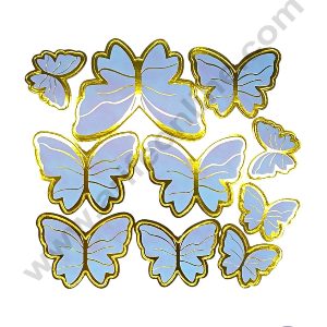 CAKE DECORβ’ 10 pcs Blue Butterfly Paper Topper For Cake And Cupcake