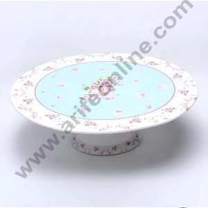 CAKE DECOR™ Floral Design Ceramic Cake Display Stand - Blue