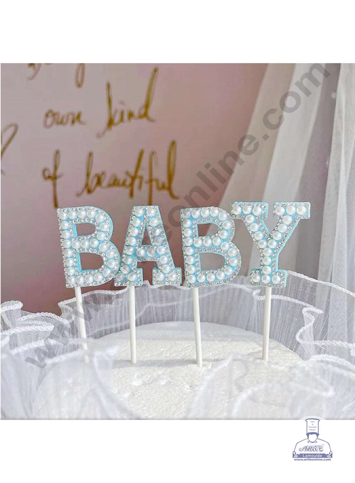 CAKE DECORβ’ Blue Pearl Baby Cake Topper Cake Decoration (SB-PT-Blue)