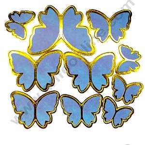 CAKE DECORβ’ 10 pcs Blue Watercolor Theme Butterfly Paper Topper For Cake And Cupcake
