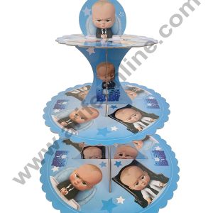 CAKE DECOR™ 3 Tier Boss Baby Theme Cardboard Cupcake Stand Holder - Heavy