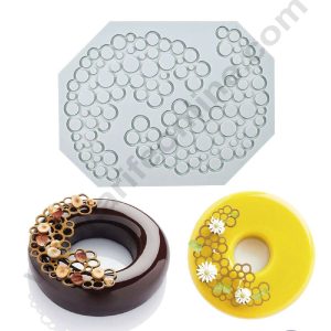 CAKE DECORβ’ 2 Cavity Mini Bubble Holes Cutout Silicone Lace Mould, Cake Decorative Silicone Lace Mat Cake Baking Mat (SBSM-JSC3886)