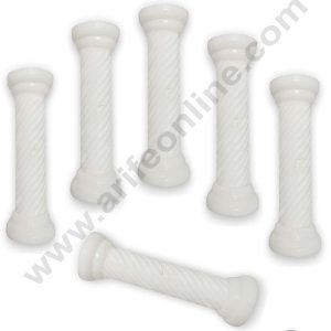 CAKE DECOR™ 6 Piece Plastic Cake Pillars Wedding Cake Stand Tiered Cake Construction ( 7 Inch )