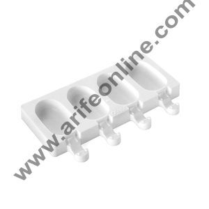Cake Decor 4Pcs White Classic Silicone Cakesicle Mold Popsicle Easy Ice Cream Bar Mold
