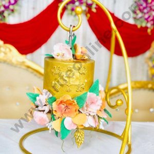 Cake Decor Chandelier Cake Stand Metal Cake Display Stand Golden 1 Tier