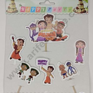 CAKE DECOR™ 6 pcs Chhota Bheem Theme Paper Topper For Cake And Cupcake