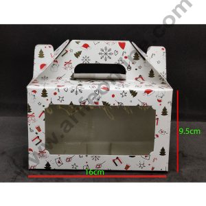 Cake Decor Christmas Design Mason Jar Paper Carry Box Macroon Box Muffin Box Donut Box Medium (10 Pcs) SBBOX-005