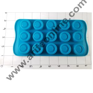 Cake Decor Silicon 15 Cavity Circle Design Brown Chocolate Mould, Ice Mould, Chocolate Decorating Mould
