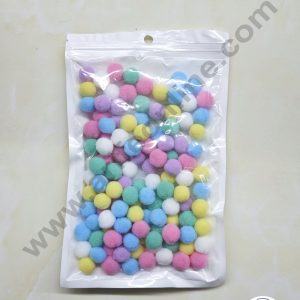 CAKE DECOR™ Pom Pom Balls For Cake Decoration – Assorted Colors ( 115 pc approx )