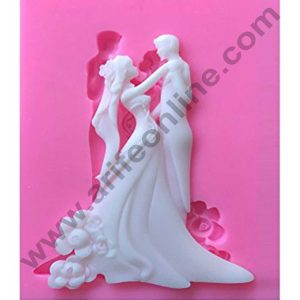 Cake Decor Silicon 2 Cavity Bride and Groom Couple Silicone Fondant Mould Marzipan Mould