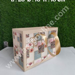 CAKE DECOR™ Cream Fancy Hamper Bag For for Birthday, Wedding, Celebrations, Party, Christmas Gifts (1 Pc Pack)