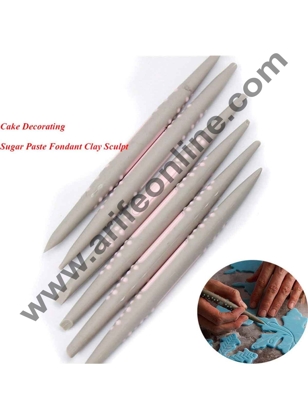 Cake Decor 6Pcs/Set Convenient Fondant Cake Sugar Soft Tip Shapers Modelling tool Cakes Cupcake Decorating Flower Carving Modelling Tools