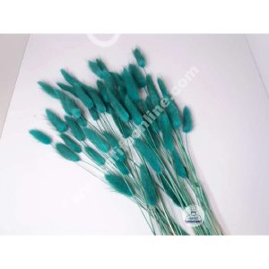 CAKE DECOR™ Cyan Color Natural Bunny Tails For Cake Decoration Bouquet Wedding Party Centerpieces Decorative – Cyan (50 pcs pack)