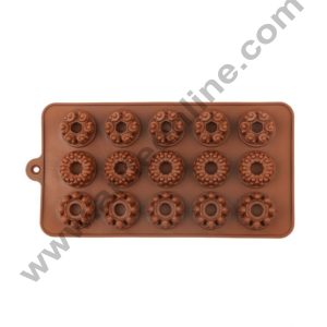 Cake Decor 15 Cavity Donut with Flower Shape Silicone Chocolate Mould