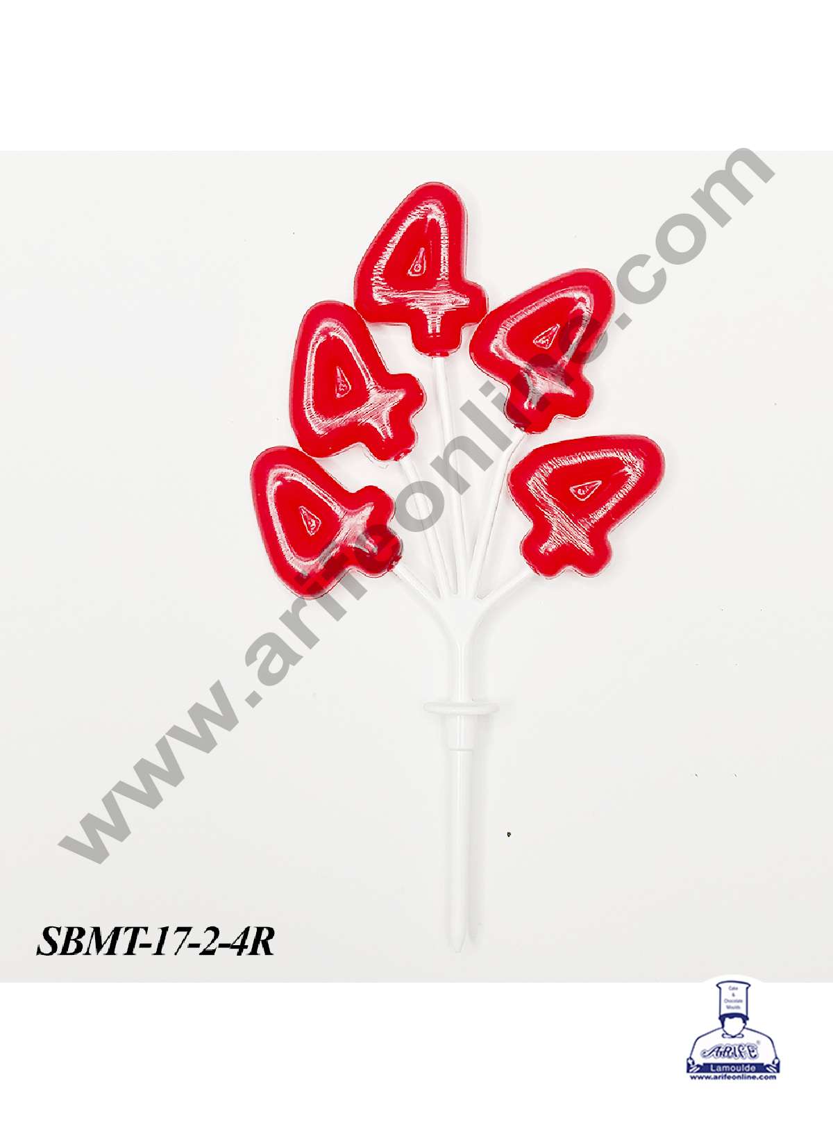 CAKE DECORβ’ 4 Number Plastic Bunch Cake Topper - 1 Bunch