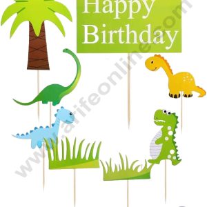 CAKE DECORβ’ 8pcs Happy Birthday Dinosaur Theme Stick Topper For Cake Decoration( SB-TOPPER-309-01 )