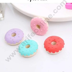 CAKE DECORβ’ 4 Piece Mini Donuts Rubber Cake Topper - 4 Pcs Set (SBT-R-003)