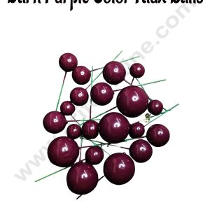 Cake Decor Dark Purple Balls Topper For Cake and Cupcake Decoration - (20pcs Pack)