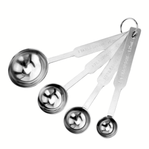 Cake Decorβ’ 4 Pieces Stainless Steel Measuring Spoon for Dry or Liquid/Kitchen Gadgets Measurements
