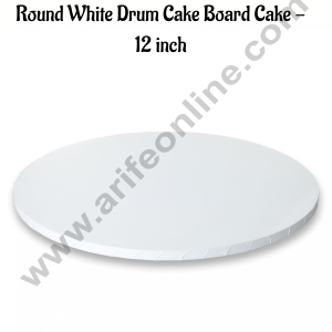 CAKE DECORβ’ White Round Drum Cake Board Cake Base - 12 inch