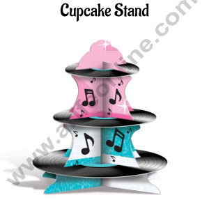 CAKE DECOR™ 3 Tier Rock & Roll Music Record Cupcake Stand