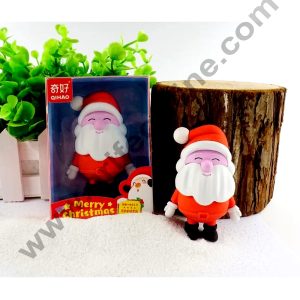 CAKE DECORβ’ 1 Piece Mini Santa ClausRubber Cake Topper | Jumbo Christmas Eraser | Christmas Return Gifts
