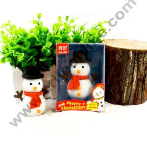 CAKE DECORβ’ 1 Piece Mini Snow Man Cake Topper | Jumbo Christmas Eraser | Christmas Return Gifts