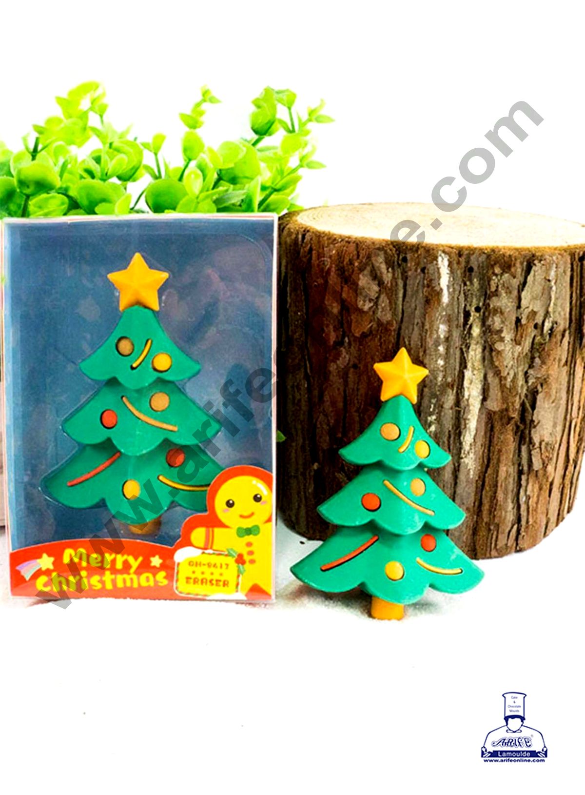 CAKE DECORβ’ 1 Piece Christmas Tree Rubber Cake Topper | Jumbo Christmas Eraser | Christmas Return Gifts