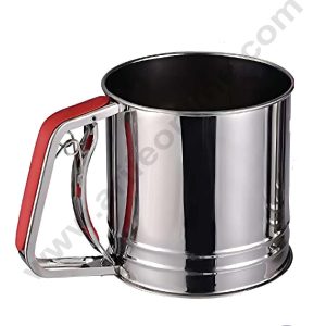 CAKE DECOR™ Stainless Steel Flour Sifter Sieve Cup for Powdered Sugar Baking Tool with Grip Handle - Big