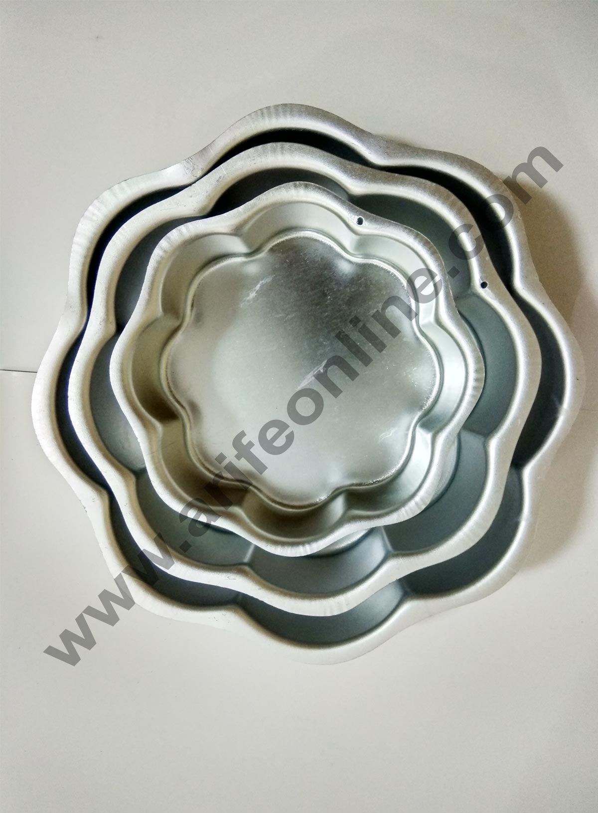 Cake Decor Flower Shape Aluminum 3 in 1 Cake Mould Set of 3