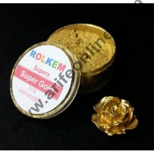 Rolkem Super Gold Metallic Edible Luxury Luster Dusting Powder 10ml,By Cake Decor