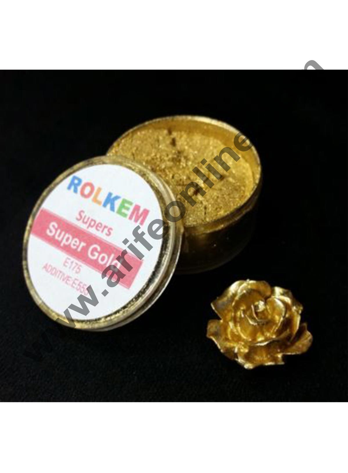 Rolkem Super Gold Metallic Edible Luxury Luster Dusting Powder 10ml,By Cake Decor