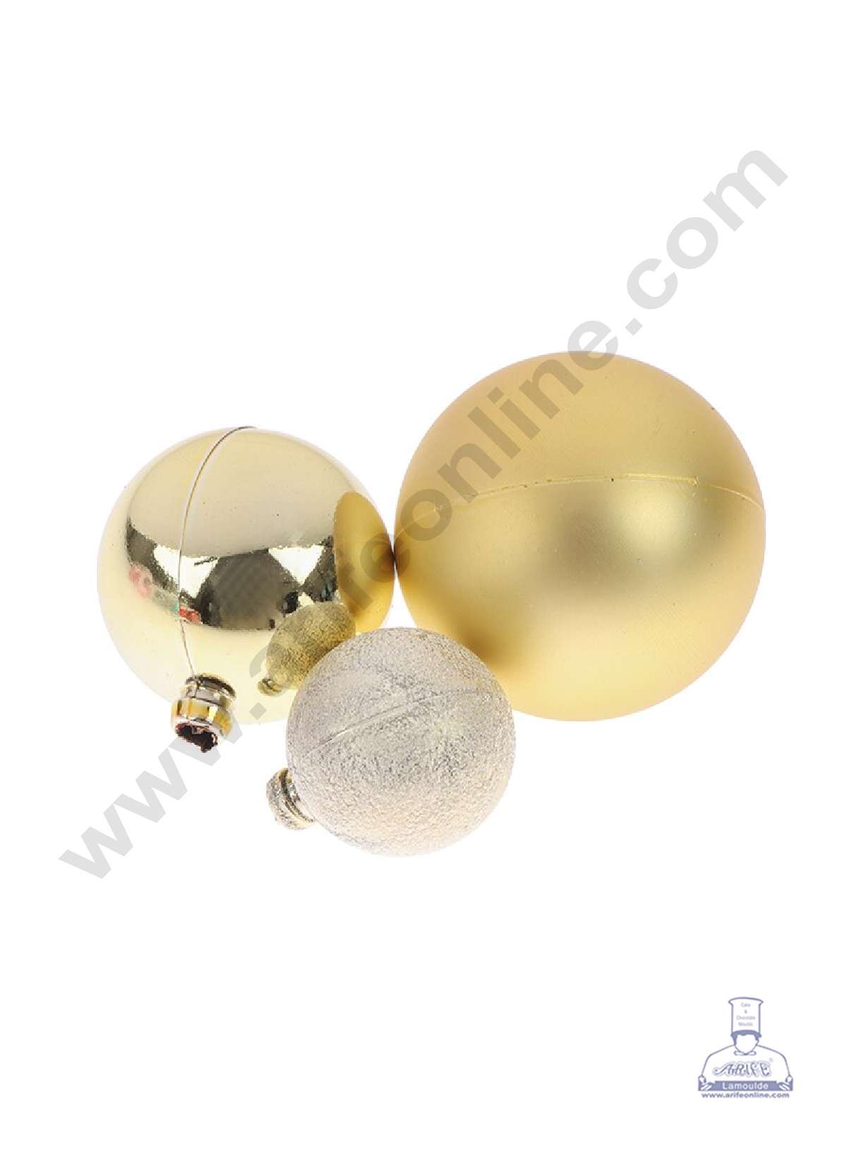CAKE DECORβ’ 3 Piece Golden Faux Ball Toppers For Cake and Cupcake Decoration - (3pcs Pack)