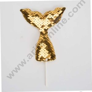 CAKE DECOR™ Gold Sequin Mermaid Tail Cake Topper Cake Decoration (SB-SMT-Gold)