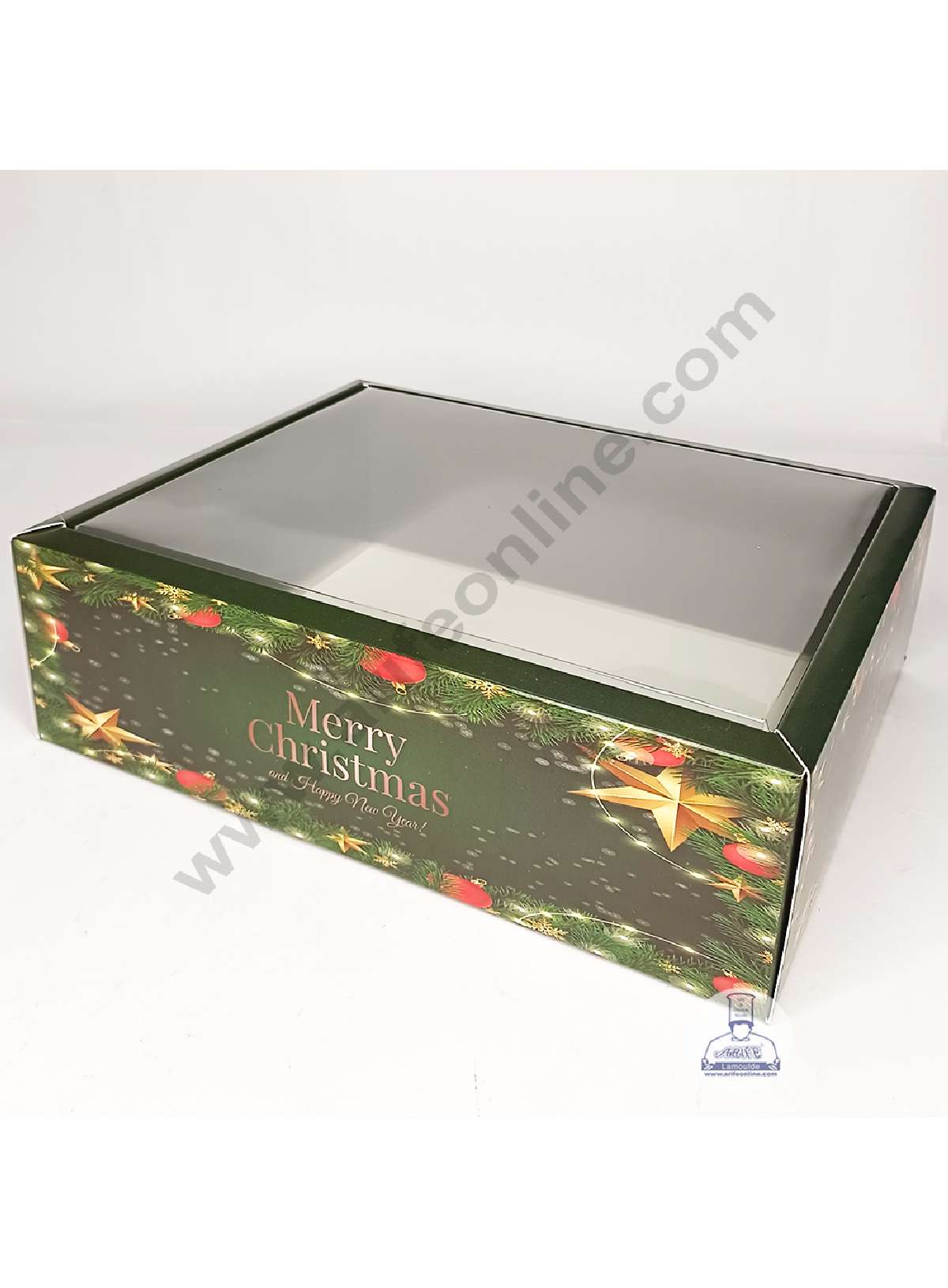 CAKE DECORβ’ Christmas Evening Theme Hamper Box with Transparent Lid | Gift Box | Present Box - (1 Pcs)