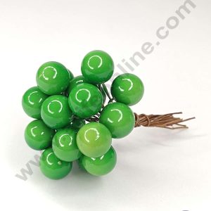 CAKE DECOR™ Green Pearl Faux Ball Toppers For Cake and Cupcake Decoration - (20pcs Pack)