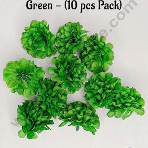 Cake Decor™ Small Marigold Artificial Flower For Cake Decoration – Green( 10 pcs Pack )