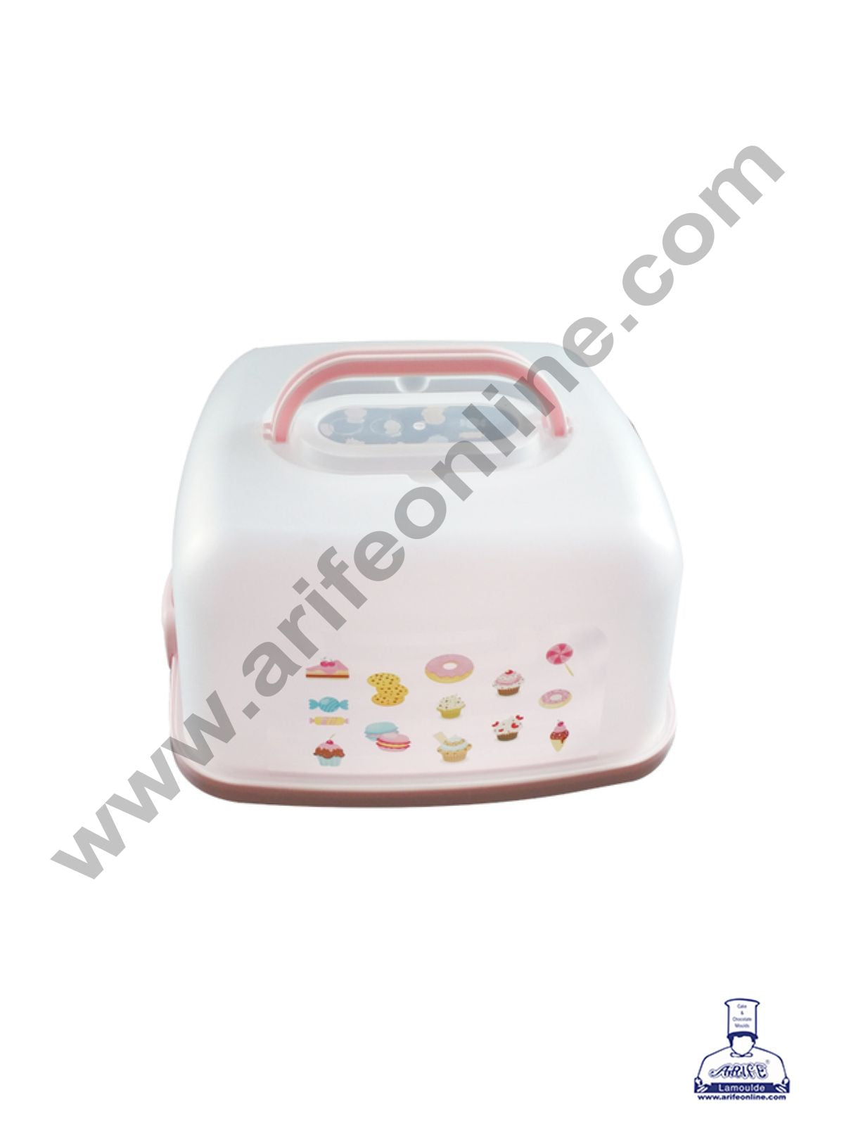 CAKE DECORβ’ 2 in 1 Square Cupcake Carrier and Cake Keeper with Lid | Cupcake Box to Fit 12 Cupcake - Pink