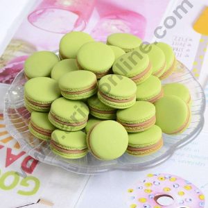 CAKE DECOR™ Mini Macaroons Resin Charms For Cake & Cupcake Decoration Toppers - Green ( 10 Pcs Pack )