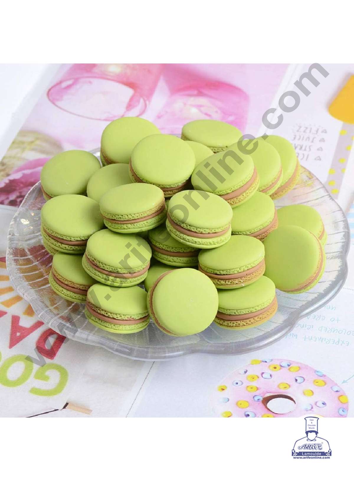 CAKE DECORβ’ Mini Macaroons Resin Charms For Cake & Cupcake Decoration Toppers - Green ( 10 Pcs Pack )