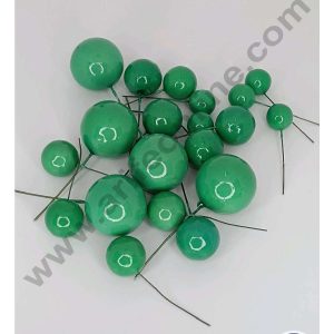 CAKE DECOR™ Green Faux Balls Topper For Cake and Cupcake Decoration - 20 pcs Pack ( SB-GreenBall-20 )