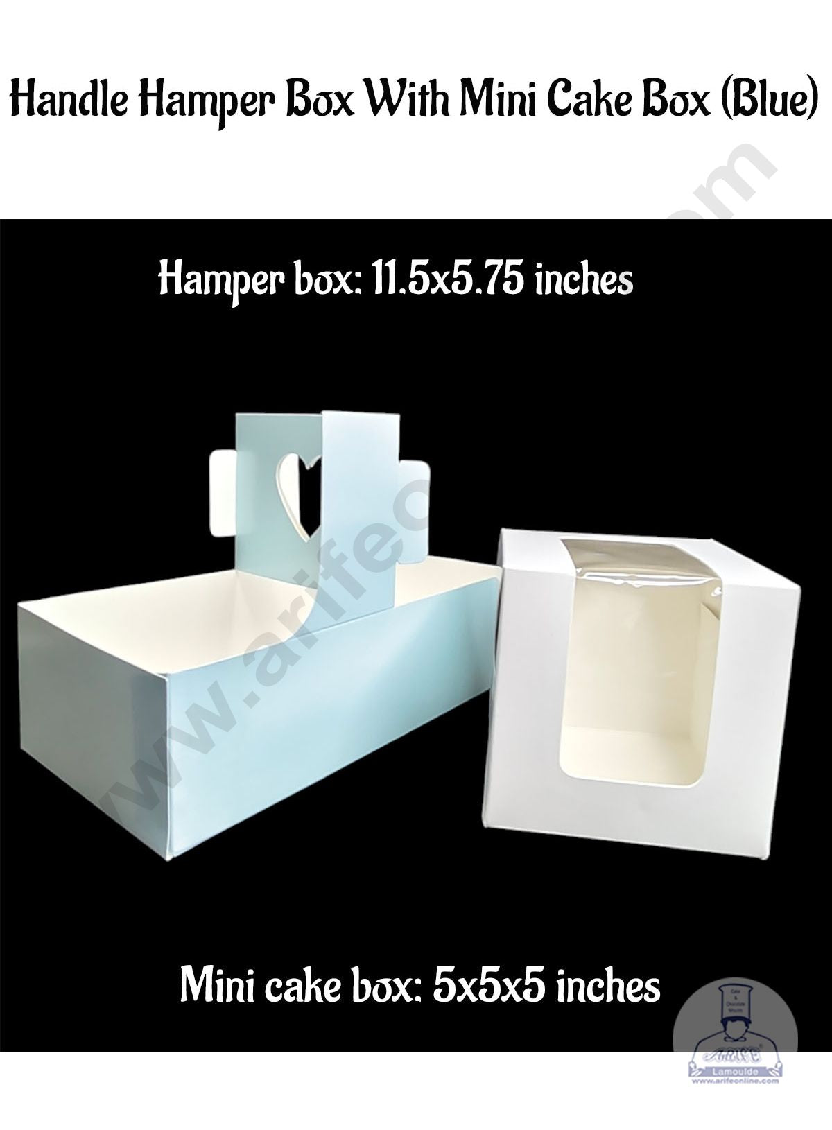 CAKE DECORβ’ Handle Hamper Box With Mini Cake Box (Blue) | Gift Box | Gift Bag With Handle (1 Pcs Pack)