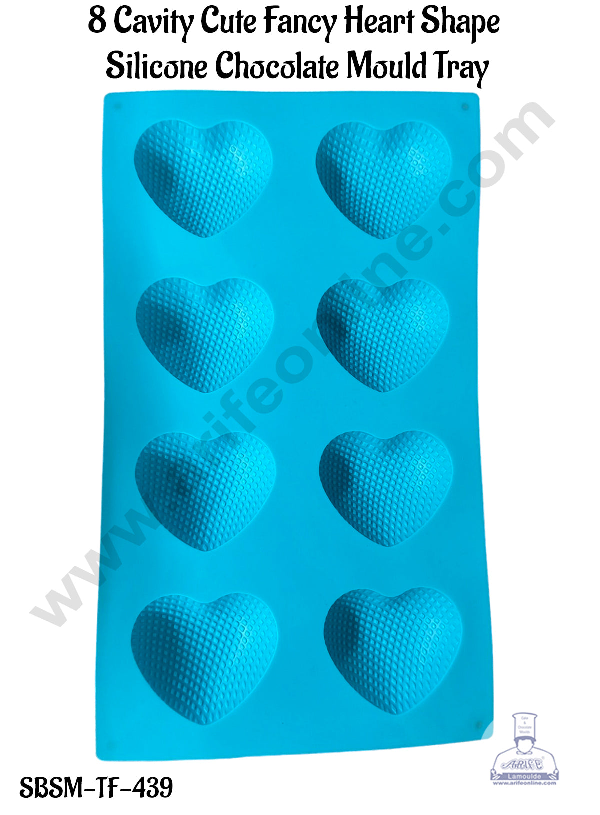 CAKE DECORβ’ 8 Cavity Cute Fancy Heart Shape Silicone Chocolate Mould Tray | Soap, Candle and Muffin Mould