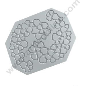 CAKE DECORβ’ 2 Cavity Mini Heart Holes Cutout Silicone Lace Mould, Cake Decorative Silicone Lace Mat Cake Baking Mat (SBSM-JSC3887)