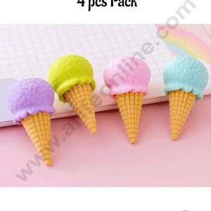 CAKE DECORβ’ 4 Piece Mini Ice creams Rubber Cake Topper - 4 Pcs Set (SBT-R-004)