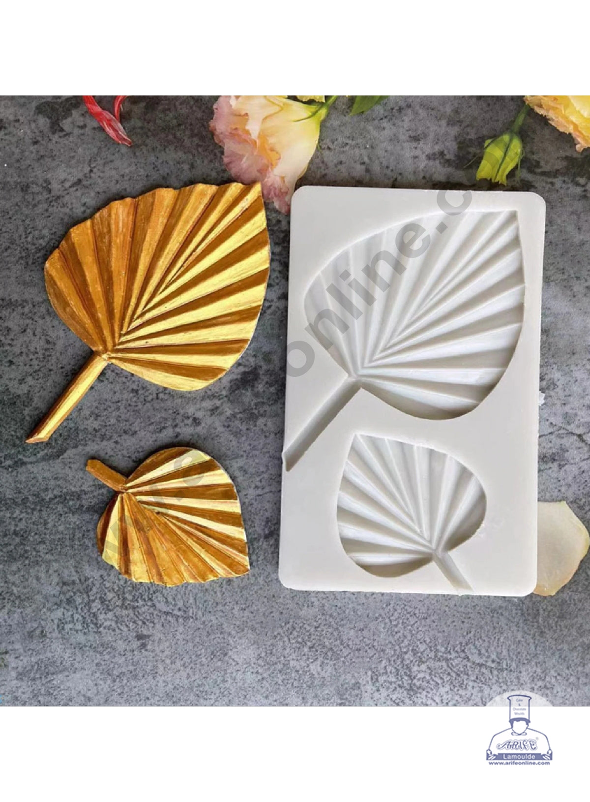 Cake Decor Silicon 2 Cavity Palm Leaf Shape Cake Decoration Mould SBSP-899