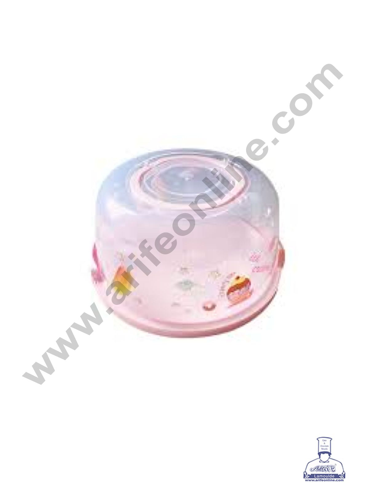 CAKE DECORβ’ Multi-function Cake Case with Candy Print | Cake Carrier | Cake Keeper with Lid (Small) - Pink